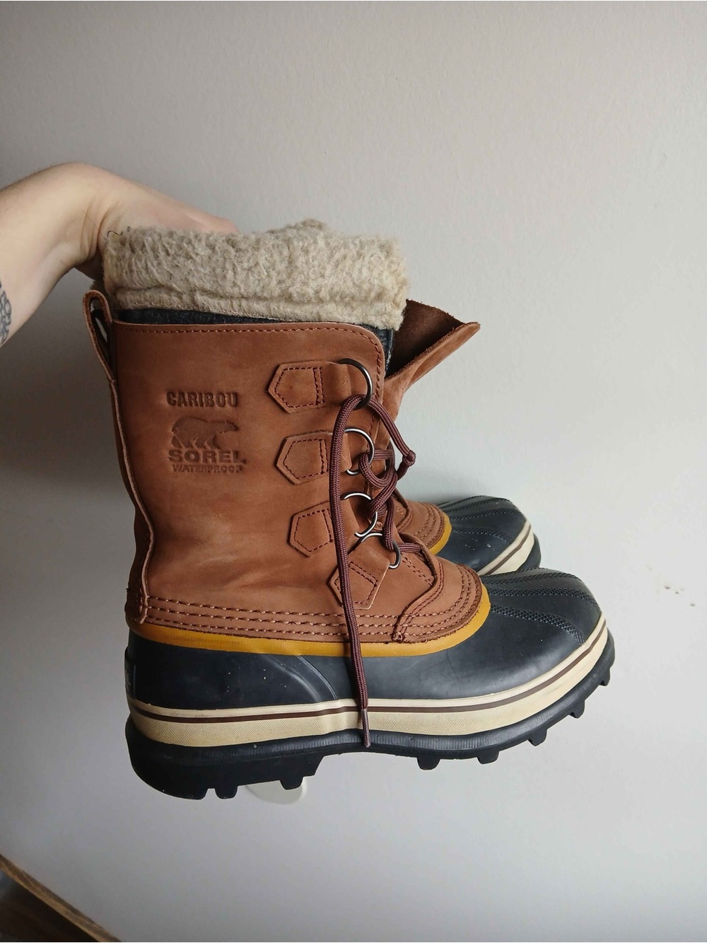 Sorel Kids Brown, Black & Cream Caribou Waterproof Winter Boots